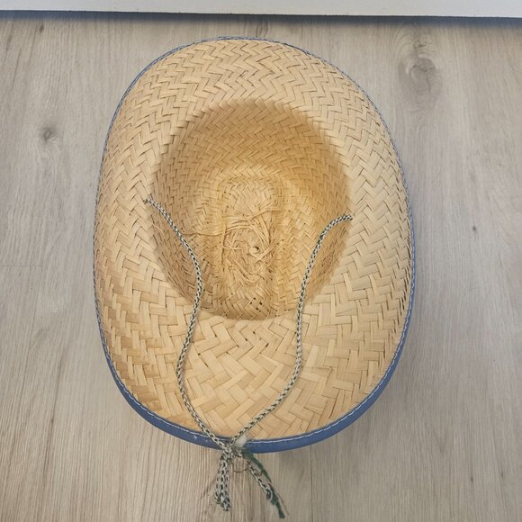 Halloween Unisex Straw Cowboy Hat with Sheriffs Badge - Picture 2 of 6